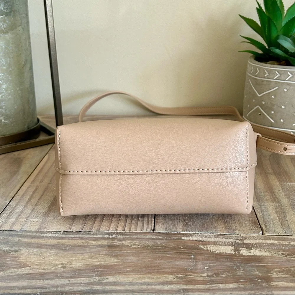 Samara Blush Pebble Leather Crossbody Bag